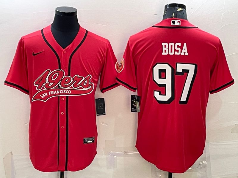 Men San Francisco 49ers 97 Bosa Red Nike Co branded NFL Jerseys